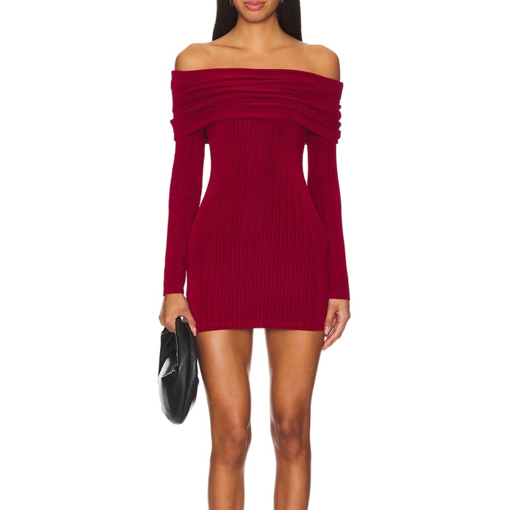 Megan mini dress in Wine red